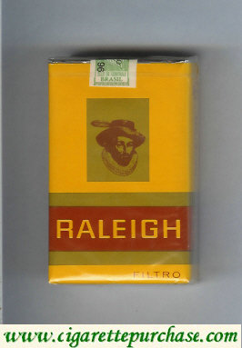 Raleigh Filtro cigarettes yellow and red and gold soft box