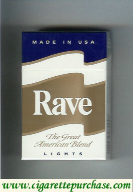 Rave Lights The Great American Blend cigarettes hard box
