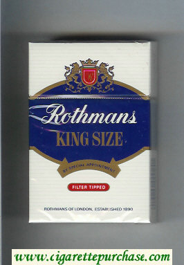 Rothmans King Size Filter Tipped By Special Appointment hard box cigarettes