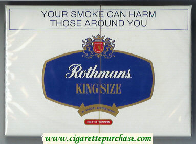 Rothmans King Size Filter Tipped By Special Appointment 30 cigarettes wide flat hard box