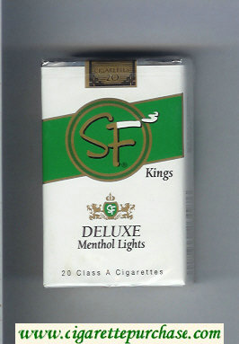 SF Deluxe Menthol Lights Kings cigarettes soft box