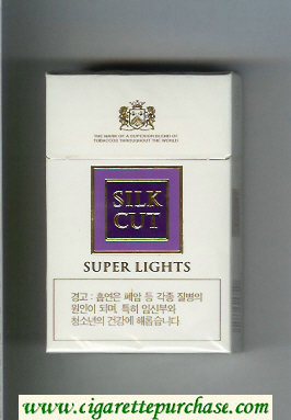 Silk Cut Super Lights cigarettes white and violet hard box