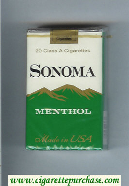 Sonoma Menthol cigarettes soft box
