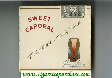 Sweet Caporal Cigarettes wide flat hard box