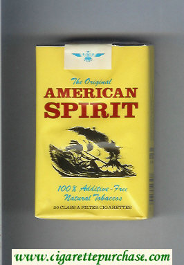 The Original American Spirit cigarettes yellow soft box