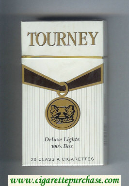 Tourney Deluxe Lights 100s Box Cigarettes hard box