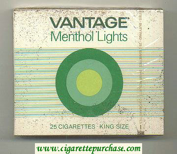 Vantage Menthol Lights 25 Cigarettes wide flat hard box