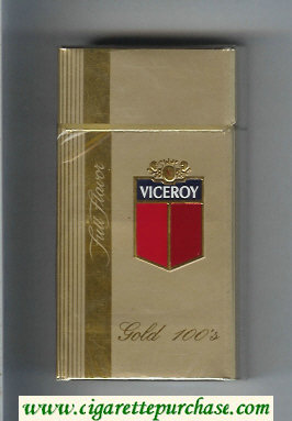 Viceroy Full Flavor Gold 100s Cigarettes gold hard box