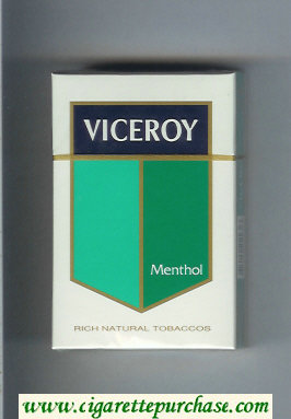 Viceroy Menthol Rich Natural Tobaccos Cigarettes hard box