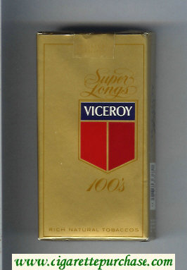 Viceroy Super Longs 100s Cigarettes Rich Natural Tobaccos gold soft box
