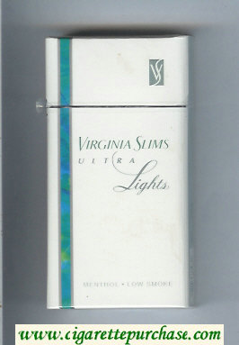 Virginia Slims Ultra Lights Menthol 100s cigarettes hard box