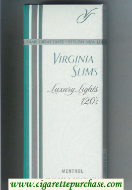Virginia Slims Luxury Lights 120s Menthol cigarettes hard box