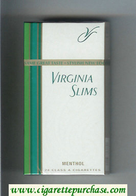 Virginia Slims Menthol 100s cigarettes hard box
