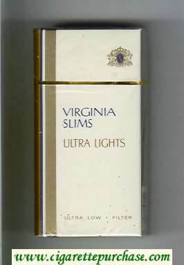 Virginia Slims Ultra Lights 100s Filter cigarettes hard box