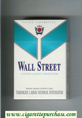 Wall Street Super Lights Menthol cigarettes hard box