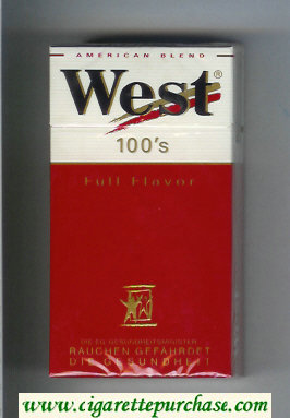 West 'R' 100s Full Flavor American Blend cigarettes hard box