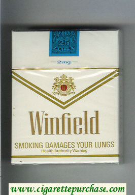 Winfield 2 mg 25s Cigarettes white hard box