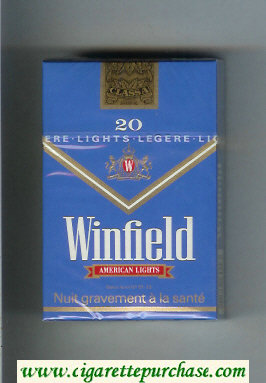 Winfield American Lights Cigarettes blue hard box