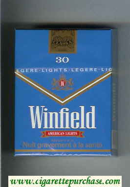 Winfield American Lights 30 Cigarettes blue hard box