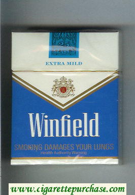 Winfield Extra Mild 25 Cigarettes blue and white hard box