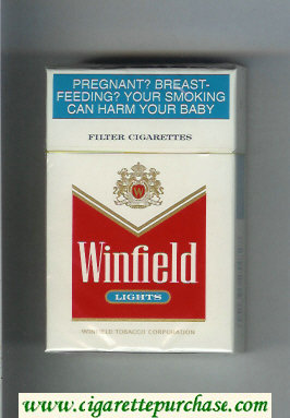 Winfield Lights Cigarettes white and red hard box