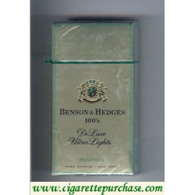 Discount Benson Hedges de Luxe Menthol Ultra Lights 100s cigarettes hard box