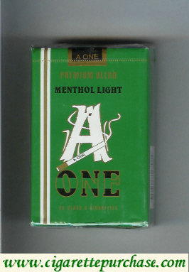 A One Menthol Light cigarettes Premium Blend