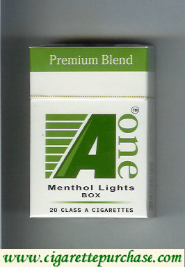 A One Menthol Lights cigarettes Premium Blend (vertical 'One')