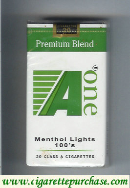 A One Menthol Lights 100s cigarettes Premium Blend