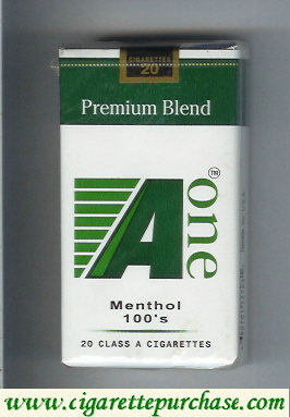 A One Menthol 100s green box cigarettes Premium Blend