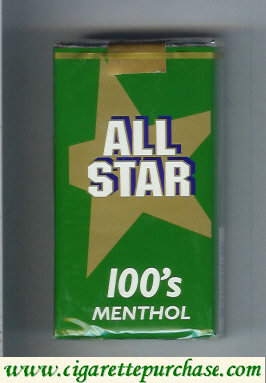 All Star 100's Menthol cigarettes