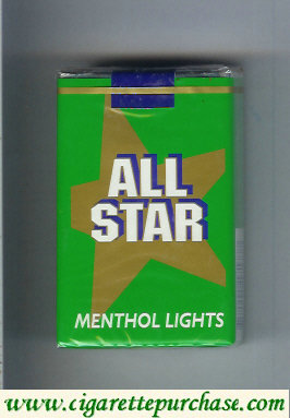 All Star Menthol Lights cigarettes