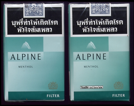 Alpine Menthol Filter cigarettes Thailand