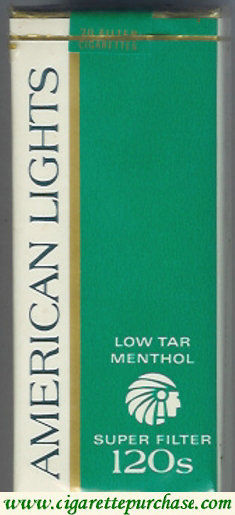 American Lights 120's Menthol Cigarettes Super Filter Low Tar