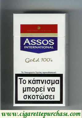 Assos International Gold 100s cigarettes Fine American Blend