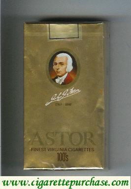 Astor 100s Finest Virginia Cigarettes 1763-1848