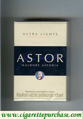 Astor Ultra Lights cigarettes Waldorf Astoria