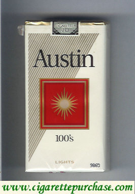 Austin 100s Lights cigarettes with square