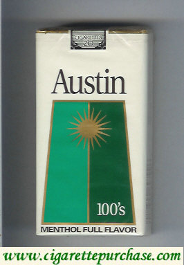 Austin 100s Menthol Full Flavor cigarettes with trapezium