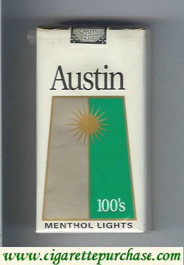 Austin 100s cigarettes Menthol Lights with trapezium