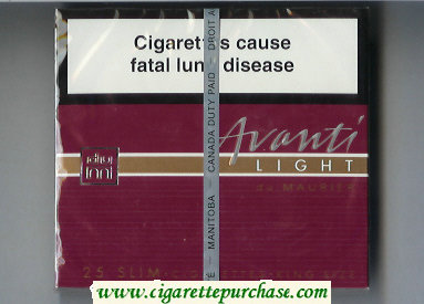 Avanti Light by du Maurier 25 slim cigarettes