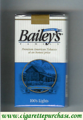 Bailey's Family 100s Lights cigarettes