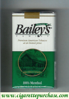 Bailey's Family 100s Menthol cigarettes