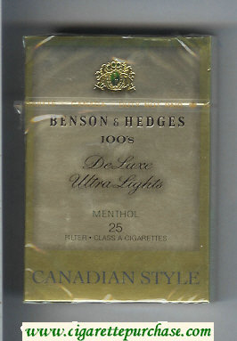 Discount Benson Hedges de Luxe Menthol Ultra Lights 100s cigarettes Canadian Style De Luxe Ultra Lights Menthol
