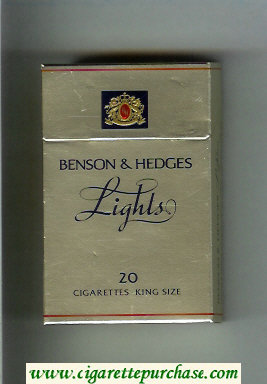 Discount Benson and Hedges Lights cigarettes 1970s version