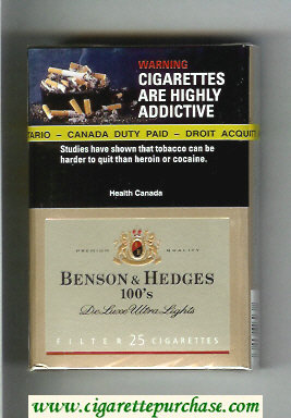 Discount Benson and Hedges de Luxe Ultra Lights cigarettes hard box