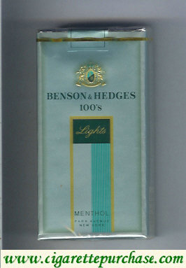 Discount Benson Hedges Menthol Lights 100s cigarettes soft box