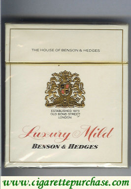 Discount Benson and Hedges Luxury Mild cigarette white England