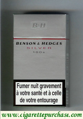 Discount Benson and Hedges Silver 100s cigarettes France and England