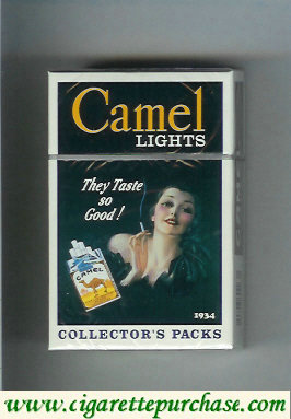 Discount Camel Collectors Packs 1934 Lights cigarettes hard box